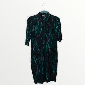 London Times Short Sleeves Dress with Two Front Pockets